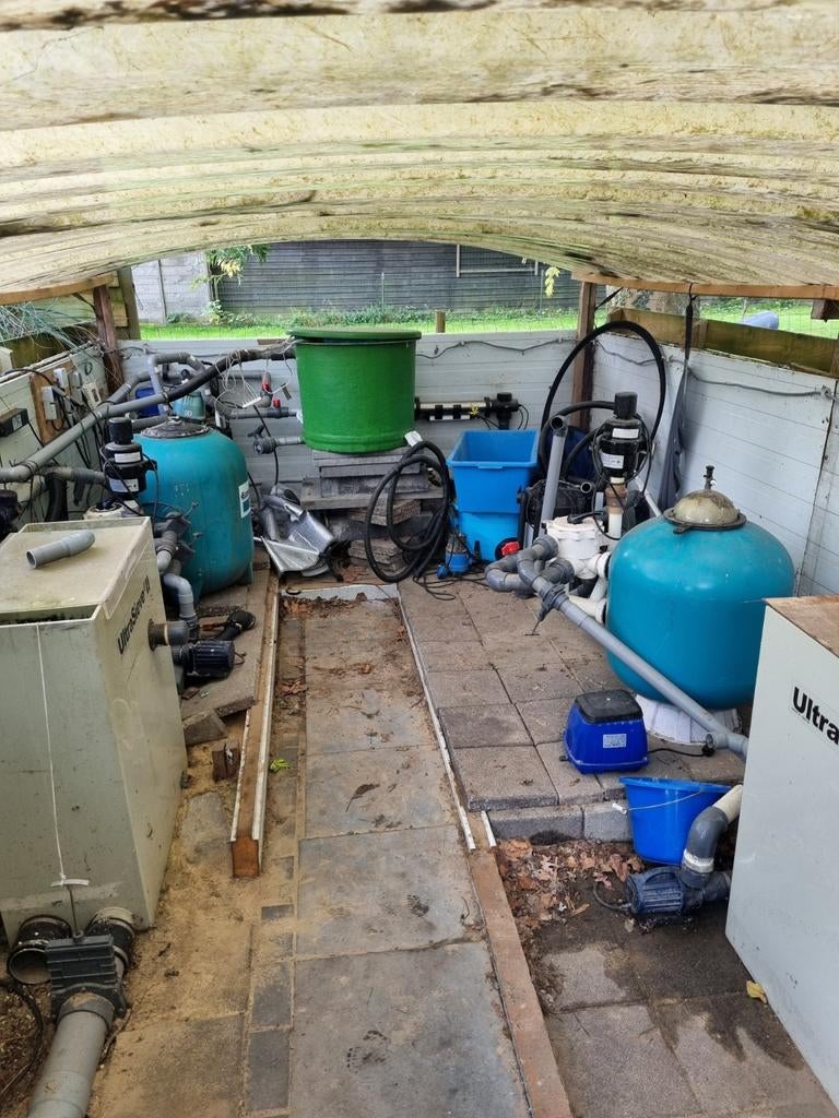 Complete koivijver inclusief 7 Japanse koi's., Ophalen, Gebruikt, Vijverfilter