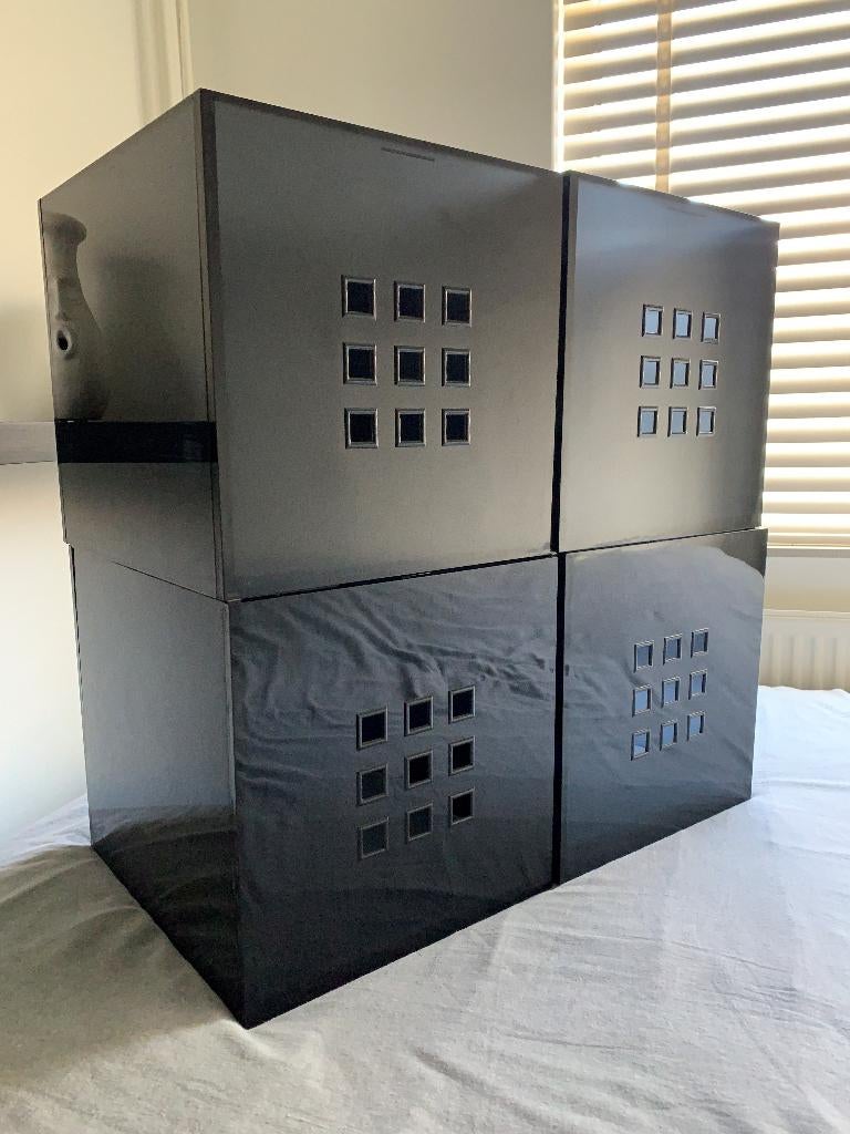 3 Ikea Lekman opbergboxen antraciet grijs, Ophalen, Doos, Minder dan 35 cm, Minder dan 50 cm