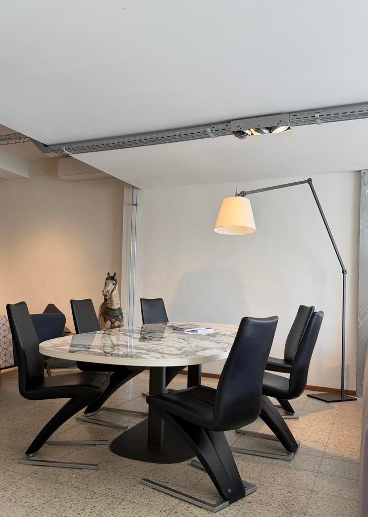 6 Rolf Benz eetkamerstoelen 7800 als NIEUW, Ophalen, Zwart, Leer, Zo goed als nieuw