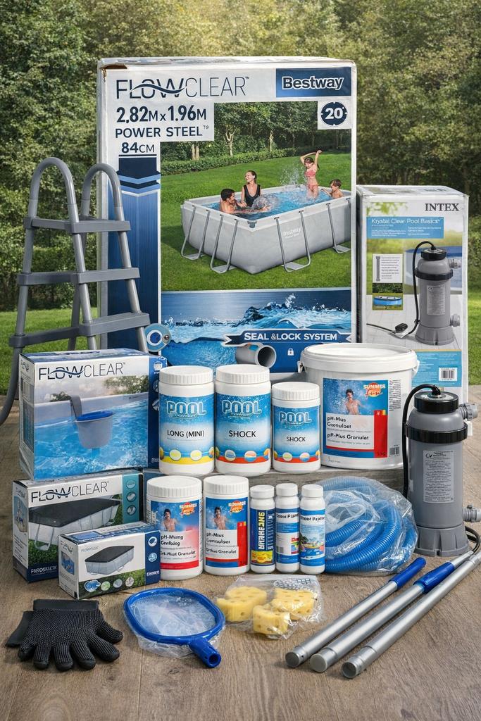 Zwembad 3 bij 2 Bestway compleet en goed, Ophalen, Gebruikt, 200 tot 300 cm, 80 tot 120 cm