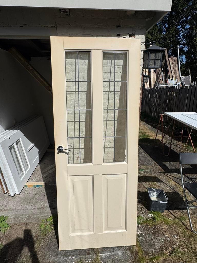 Mooie deur van Glas en Lood, Doe-het-zelf en Verbouw, Deuren en Horren, Ophalen, Gebruikt, Minder dan 80 cm, Binnendeur