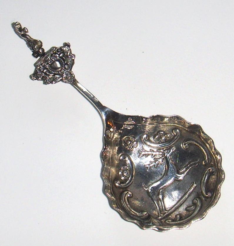 Antiek zilveren brandewijnlepel J. Hout Ververgaard, gekeurd, Ophalen of Verzenden, Zilver