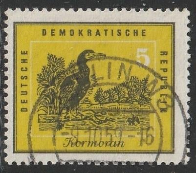 DDR 1959 698 Aalscholver, Gest, Ophalen of Verzenden, DDR, Gestempeld