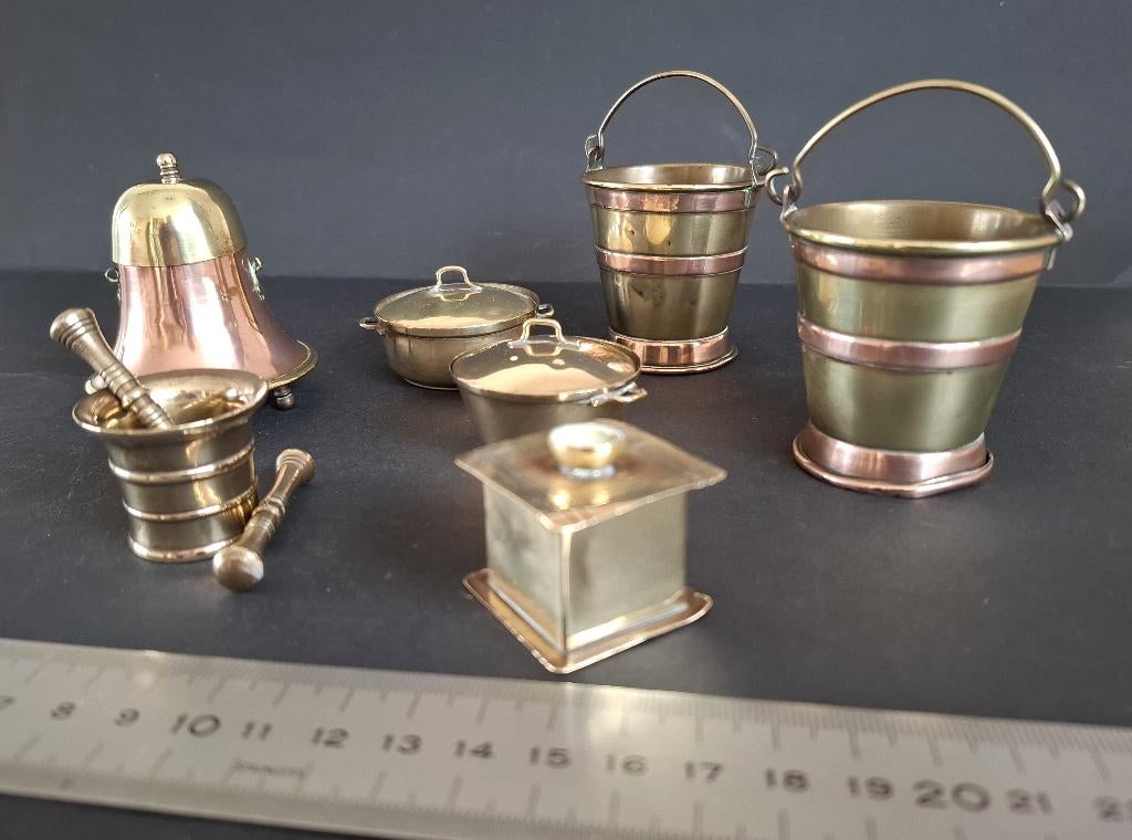 miniaturen van koper (voor poppenhuis), Verzamelen, Poppenhuizen en Toebehoren, Verzenden, Zo goed als nieuw, Overige typen