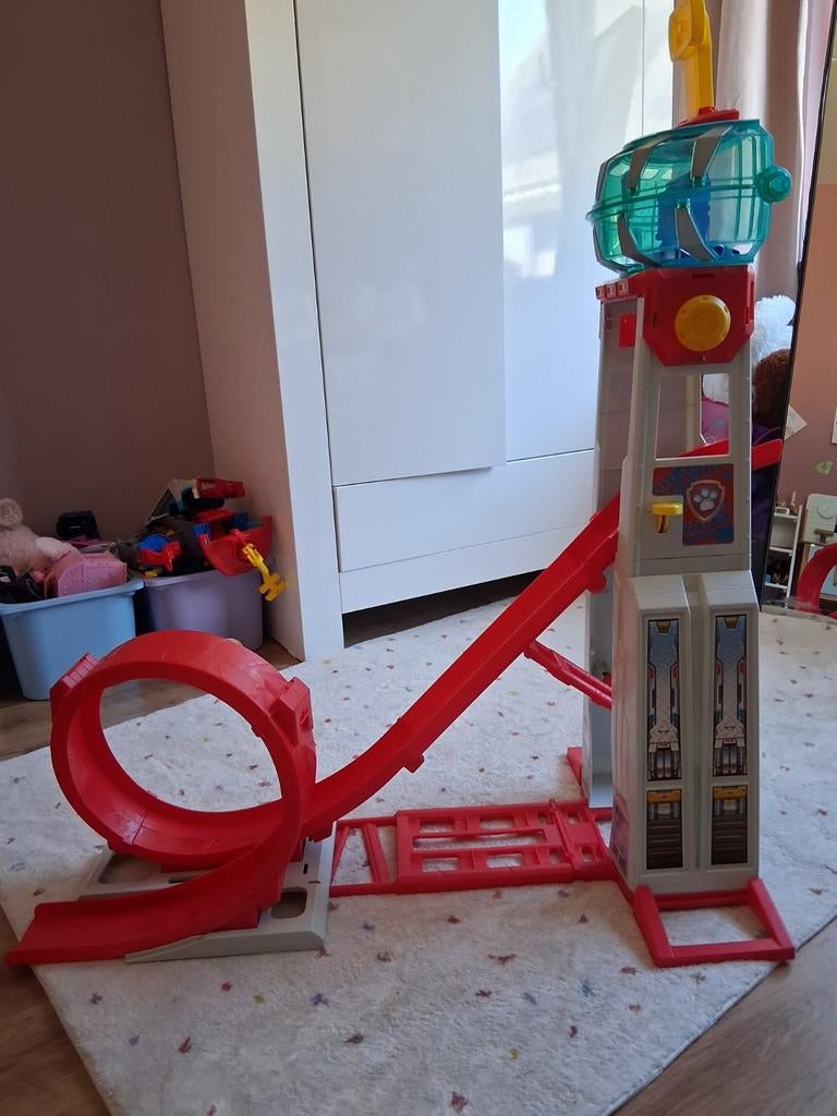 Paw Patrol Rescue Wheels Super Loop Toren Racebaan, Ophalen, Overige merken, Racebaan, Gebruikt