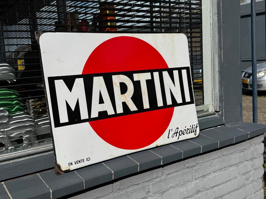 Oud MARTINI emaille reclamebord, Ophalen, Reclamebord, Gebruikt, .