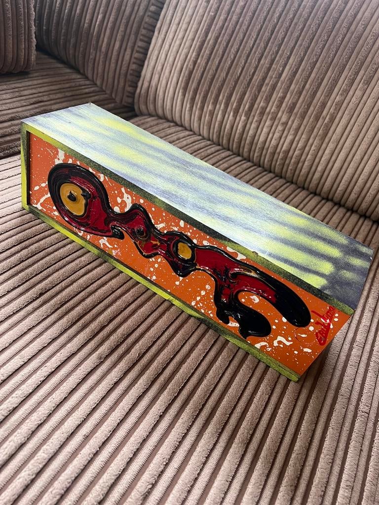 Wijnkistje uniek beschilderd door Erik Loman, Ophalen of Verzenden, Overige gebieden, Overige typen