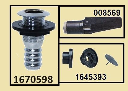 Verchroomde kunststof huiddoorvoer met losse klep., Watersport en Boten, Accessoires en Onderhoud, Ophalen of Verzenden, Nieuw