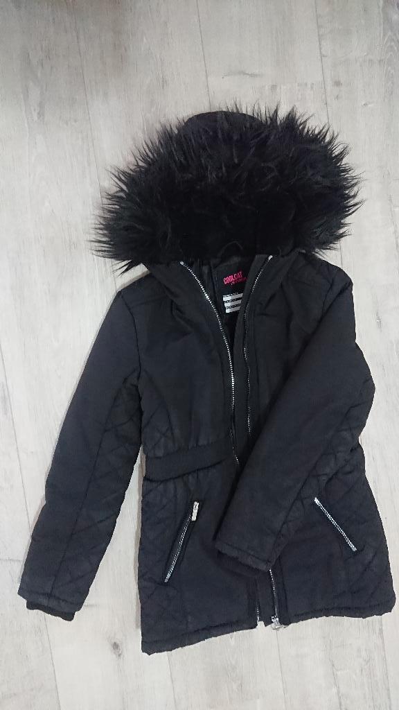 Winterjas Meisje zwart 146 152 CoolCat, Meisje, Coolcat, Ophalen of Verzenden, Zo goed als nieuw