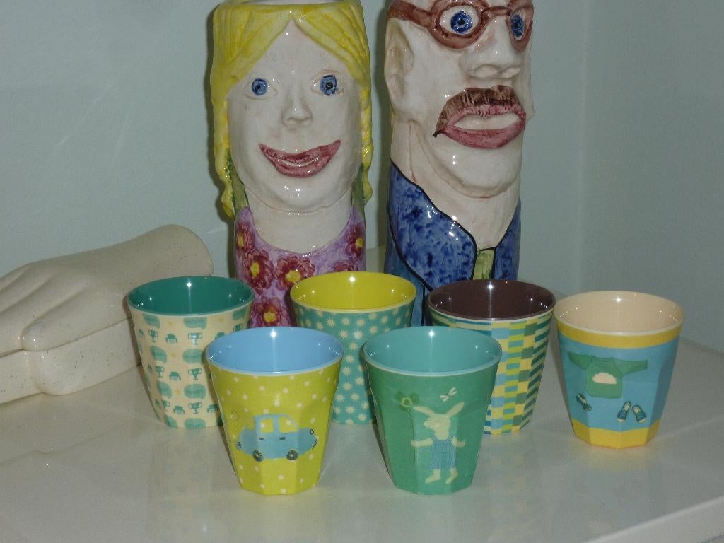 Beker Rice 6x, Verzenden, Zo goed als nieuw, Overige stijlen, Kop(pen) en/of Schotel(s)