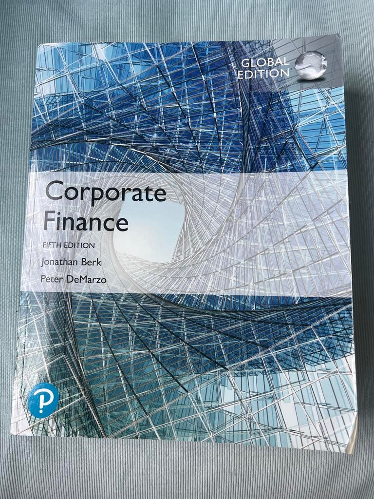 Corporate Finance, Berk & DeMarzo, 5th ed. UvA, Ophalen of Verzenden, Beta, Zo goed als nieuw, WO