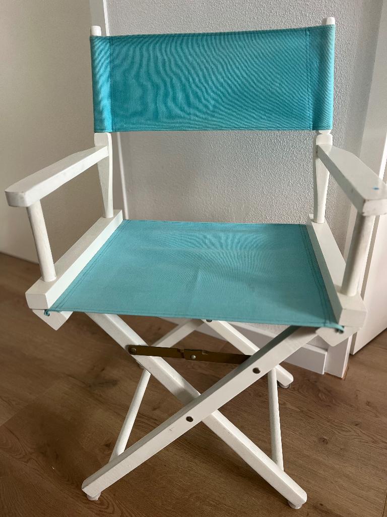 Houten Regisseursstoel inklapbaar, Ophalen, Gebruikt, Wit, Regisseursstoel