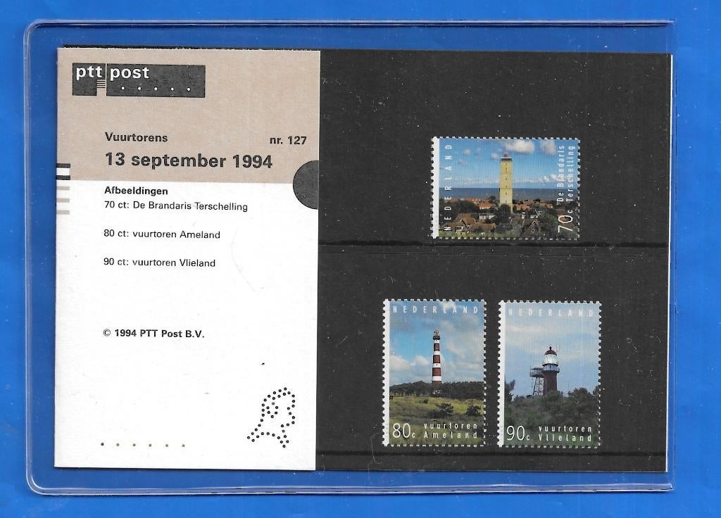 Postzegelmapje 127 - Vuurtorens Waddeneilanden, Postzegels en Munten, Verzenden, Na 1940, Postfris