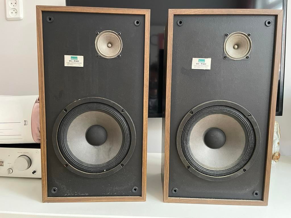 Sansui ES-P601 Luidsprekers - Vintage Audio, Audio, Tv en Foto, Luidsprekers, Gebruikt, 60 tot 120 watt, Front, Rear of Stereo speakers