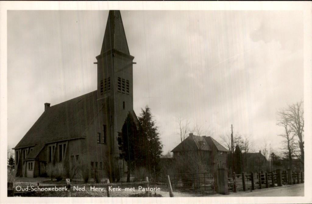 Oud-Schoonebeek - Ned. Herv. Kerk - Pastorie, Ophalen of Verzenden, 1940 tot 1960, Ongelopen, Drenthe