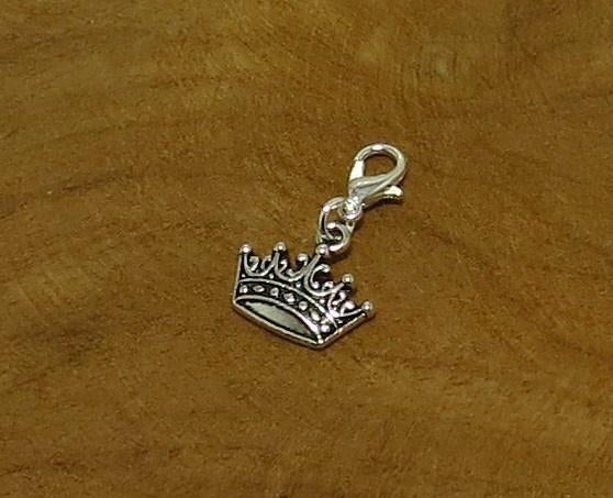 oud zilverkleur 17x15 mm Kroon Bedeltje  met slotje, Overige materialen, Verzenden, Nieuw, 1 bedel