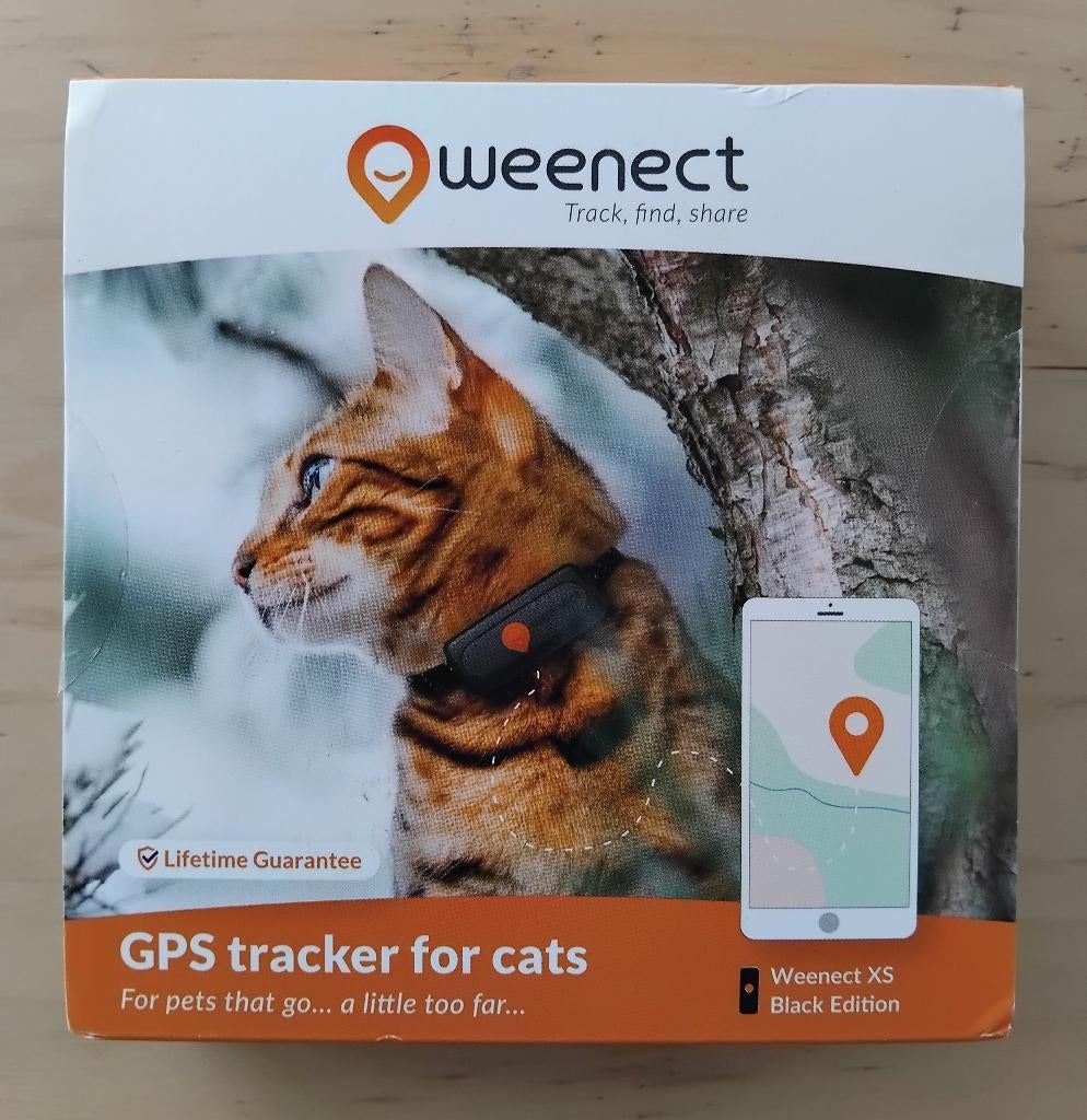GPS-tracker voor katten, Weenect XS zwart, Nieuw, Ophalen of Verzenden, Nieuw