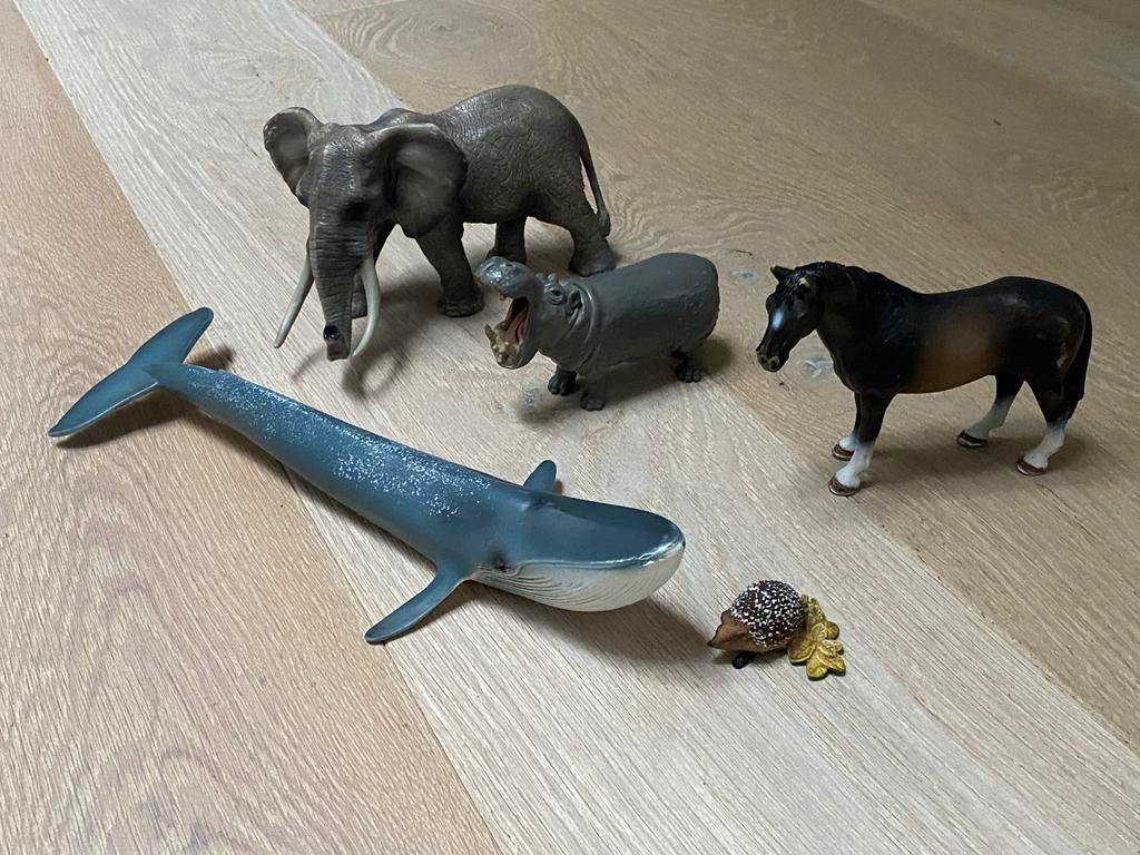 Schleich Dieren - Egel, Nijlpaard, Walvis - Zo Goed Als Nieu, Ophalen, Zo goed als nieuw