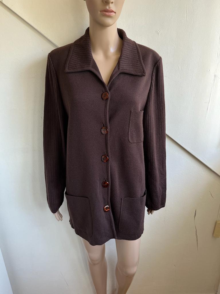 Devernois vest bruin maat 46 wol acryl, Kleding | Dames, Truien en Vesten, Ophalen of Verzenden, Zo goed als nieuw, Maat 46/48 (XL) of groter