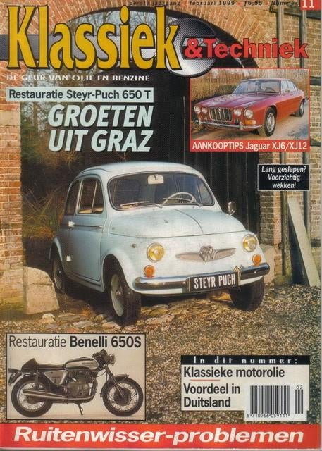 Klassiek & Techniek 11 1999 : Steyr Puch 650 T - Jaguar XJ, Ophalen of Verzenden, Gelezen, Algemeen
