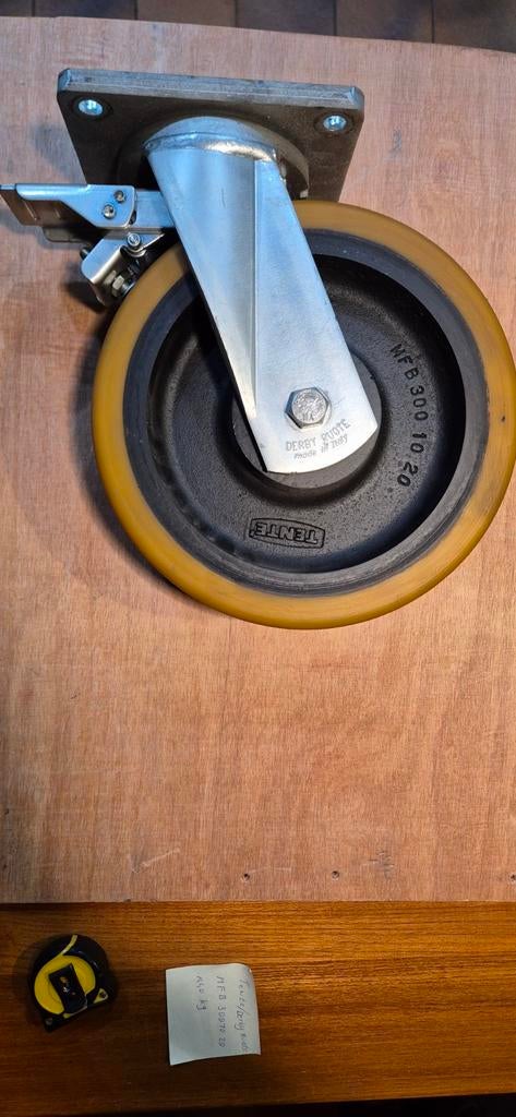 Zwenkwielen  extra zwaar 300mm wielen, Doe-het-zelf en Verbouw, Zwenkwielen, Ophalen