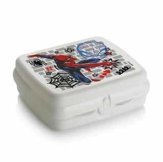 Tupperware Snackie/Broodtrommeltje Marvel/Spiderman Nieuw, Ophalen of Verzenden, Nieuw, Wit, Bus of Trommel