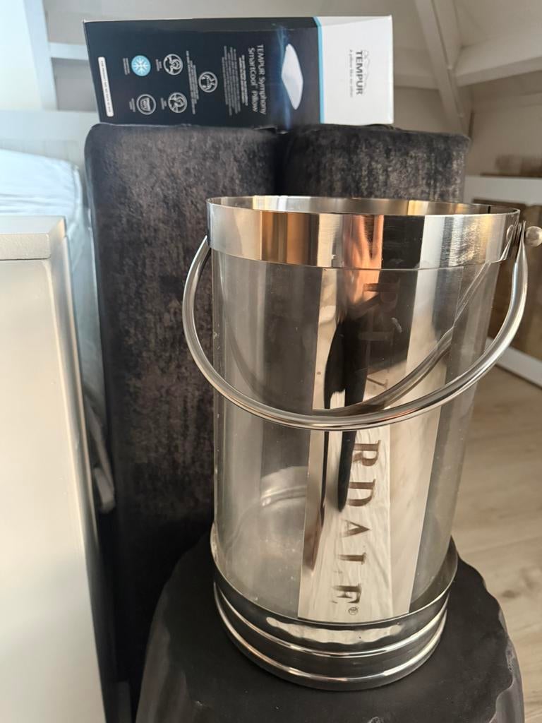 Prachtige riverdale windlicht groot zilver, Huis en Inrichting, Woonaccessoires | Zuilen en Pilaren, Ophalen of Verzenden, Zo goed als nieuw