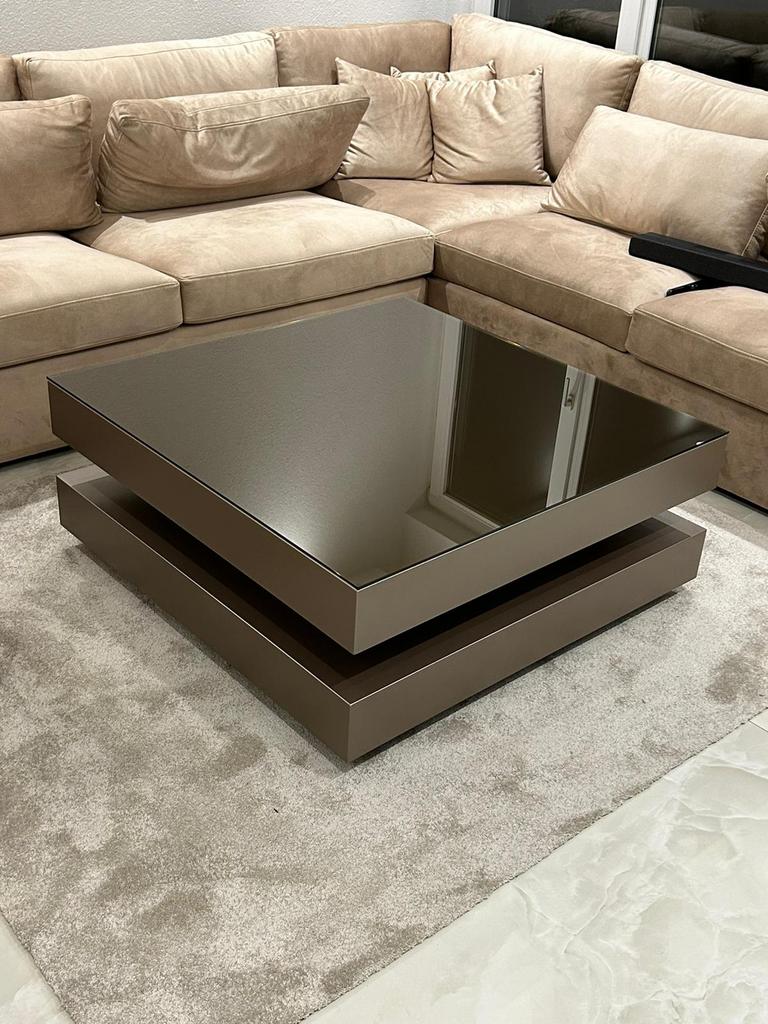 Dubbele Salontafel op maat passend bij Eric Kuster interieur, Ophalen of Verzenden, Nieuw, Glas