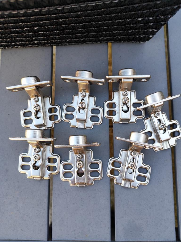 7 stuks scharnieren, Ophalen, Gebruikt, Rvs, Scharnier