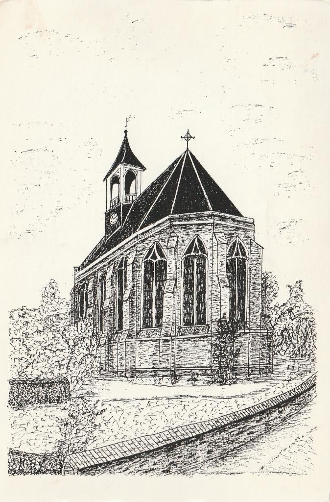 HOEDEKENSKERKE Ned. Herv. Kerk gr.f., Verzamelen, Ansichtkaarten | Nederland, Verzenden, 1960 tot 1980, Gelopen, Zeeland