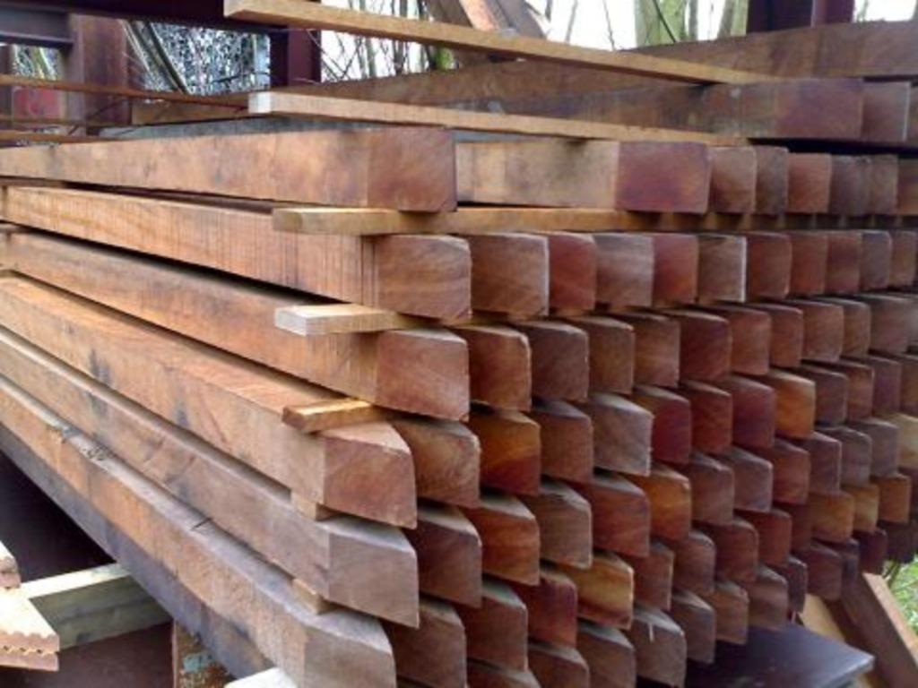 hardhouten palen 7x7x300 6x6 cm balken planken damwand azobe, Ophalen, Palen, Nieuw, Hardhout