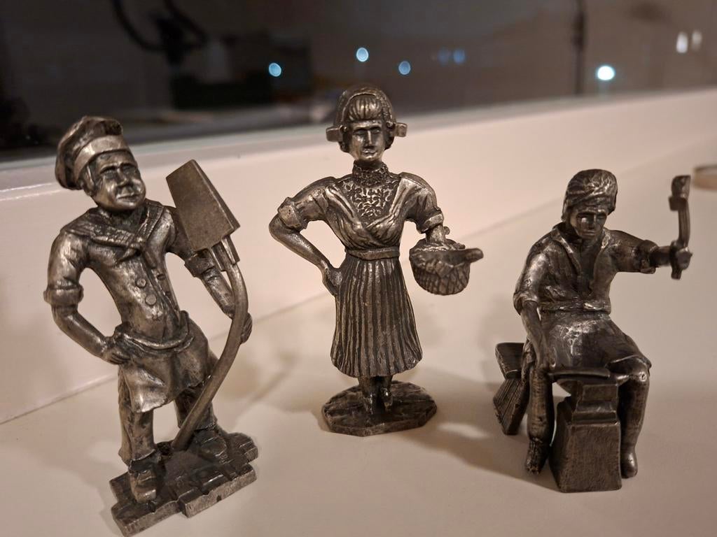 Tinnen Hollandse ambachten 3 stuks, Ophalen of Verzenden