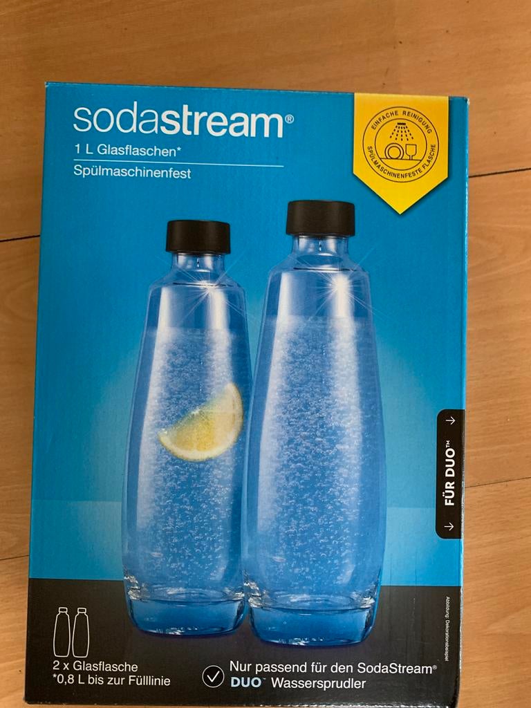 SodaStream Glazen Karaffen 1 Liter - 2 Stuks, Ophalen of Verzenden, Nieuw