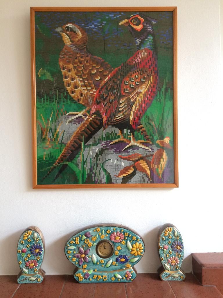 Ministeck fazanten fazant kleurrijk paradijsvogel schilderij, Ophalen of Verzenden, Zo goed als nieuw, Schilderij, 50 tot 75 cm