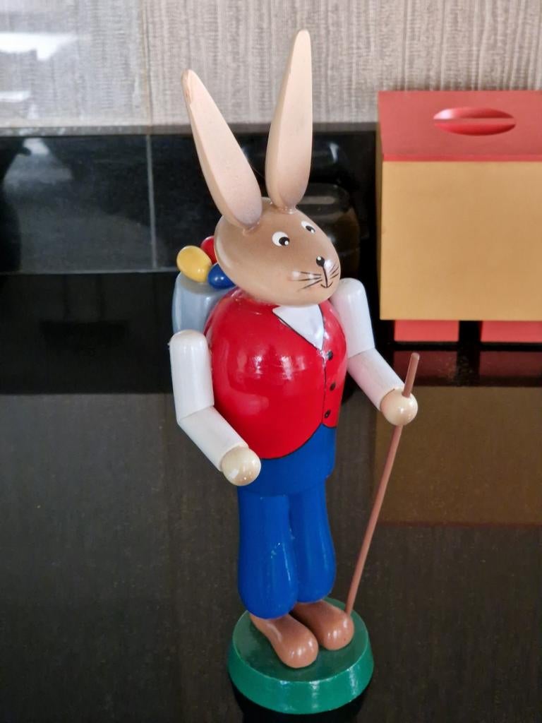 Vintage Paashaas uit Ertsgebergte 19cm hoog., Diversen, Ophalen of Verzenden