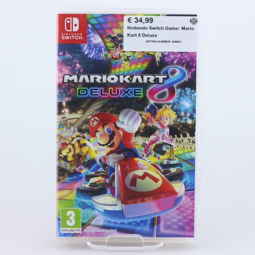 Nintendo Switch Game: Mario Kart 8 Deluxe, Nintendo, Zo goed als nieuw, Support@nintendo.com, 11-1 Hokotate-cho, Kamitoba, Minami-ku
Kyoto 601-8501
Japan