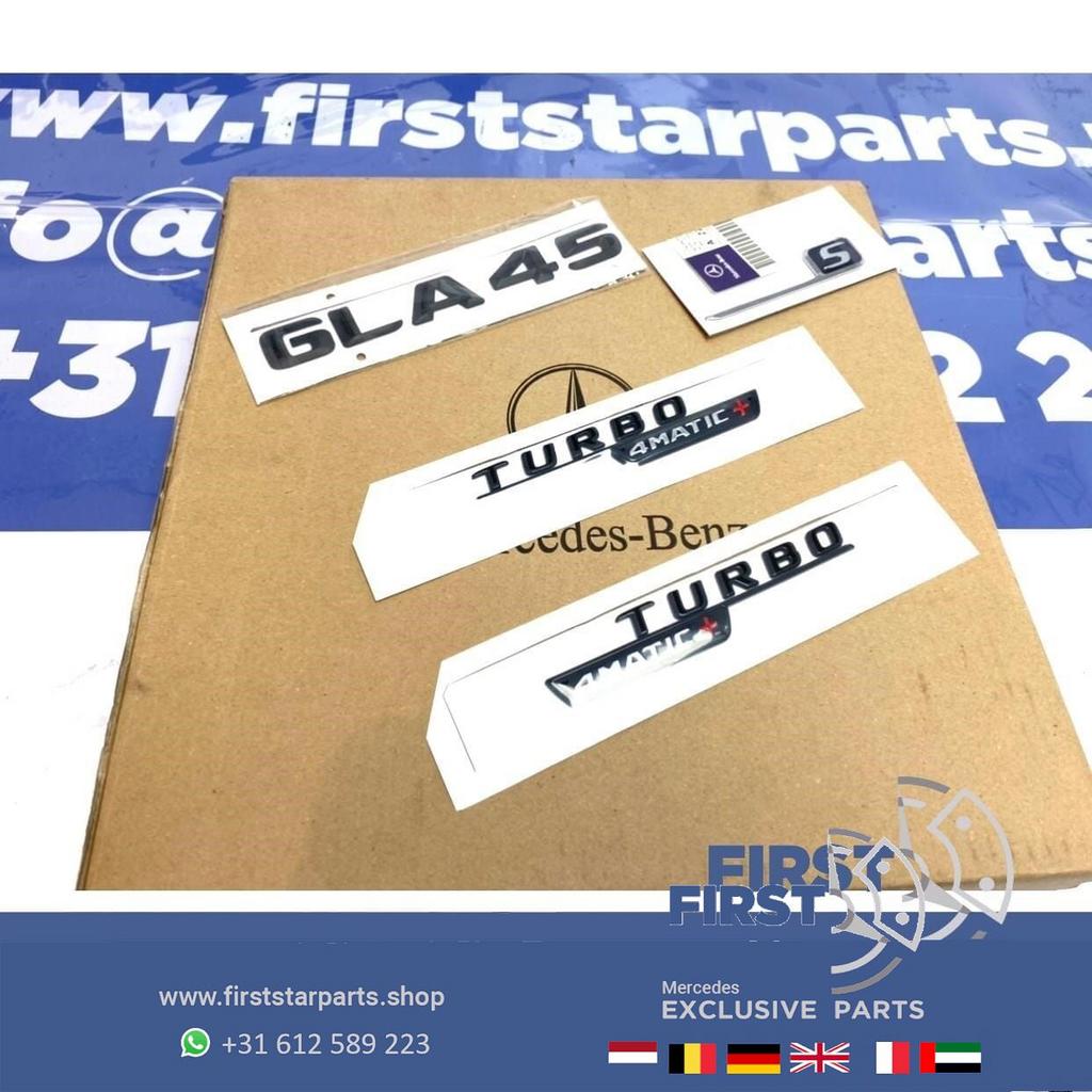 H247 GLA45S AMG LOGO SET ZWART Turbo 4matic + emblemen GLA K