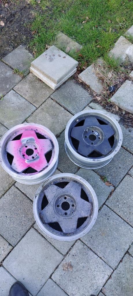 Borbet A 15 inch 4x100 7j et35 3 stuks, Ophalen, Gebruikt, 15 inch, Velg(en)