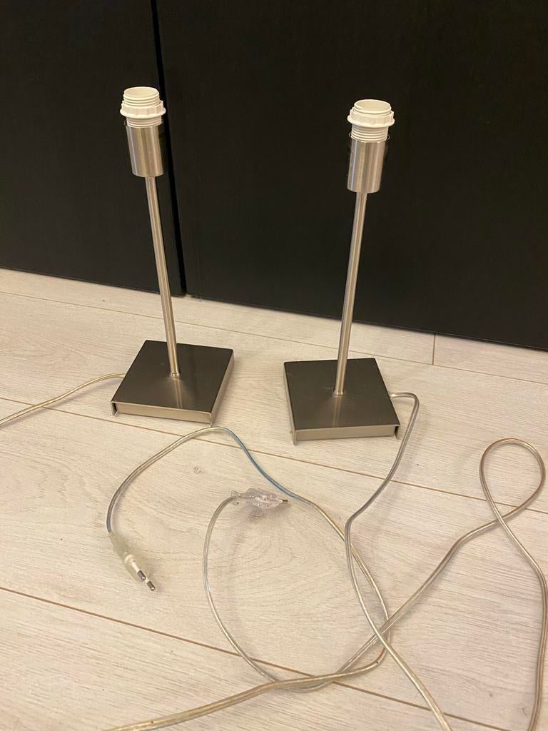 Twee tafellampen met E14 fitting, Ophalen of Verzenden, Gebruikt, Metaal, Minder dan 50 cm
