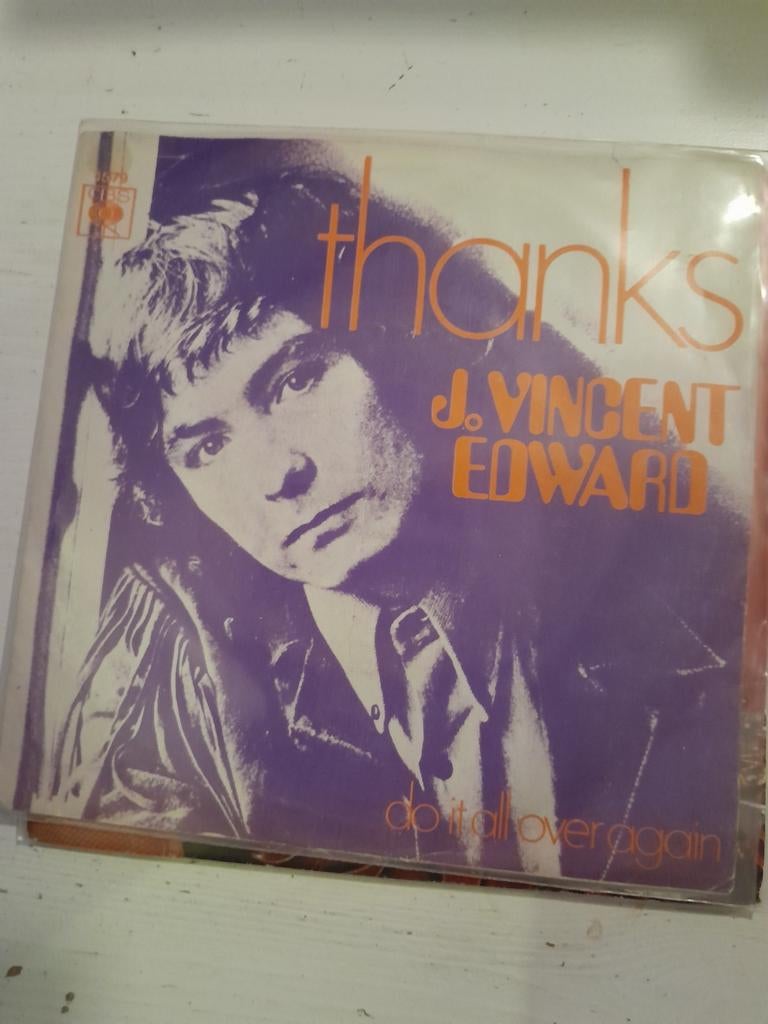 J,Vincent edward 7 inch thanks, Ophalen of Verzenden, Zo goed als nieuw, Pop