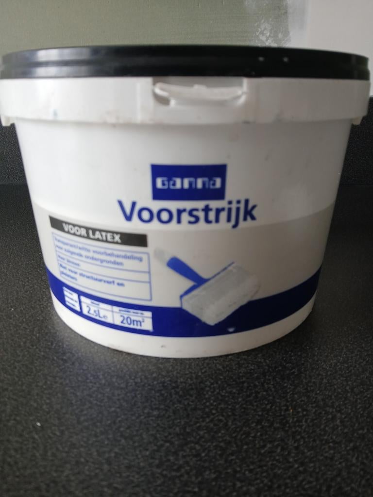 Ganna Voorstrijk voor Latex - 2.5L emmer, Wit, Nieuw, Ophalen of Verzenden, Verf