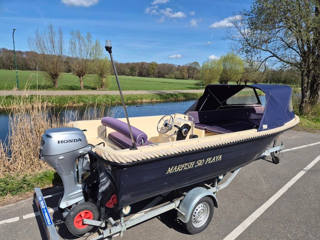 Leuke Marfish 510 met 20pk Honda van 2022 !! Evt Trailer, Ophalen, 10 tot 30 pk, Zo goed als nieuw, 3 tot 6 meter