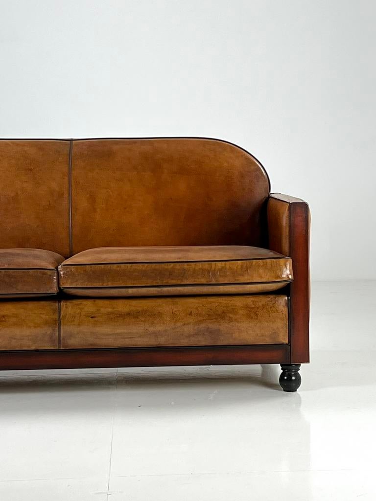 Schapenleren Art Deco bank geleefd, Ophalen