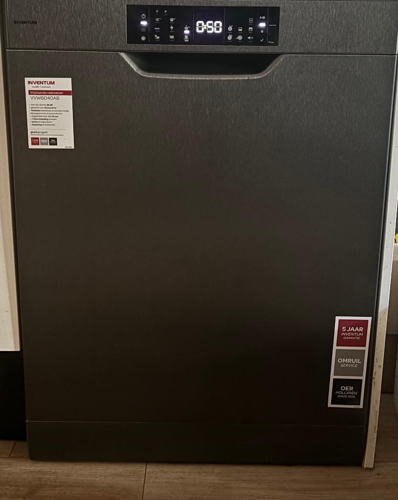 Vaatwasser Inventum VVW6060AB Zwart | Vrijstaand, Witgoed en Apparatuur, Vaatwasmachines, Ophalen, Minder dan 85 cm, Minder dan 10 liter