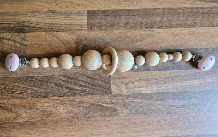 Houten wagenspanner met roze clips, Ophalen of Verzenden, Gebruikt