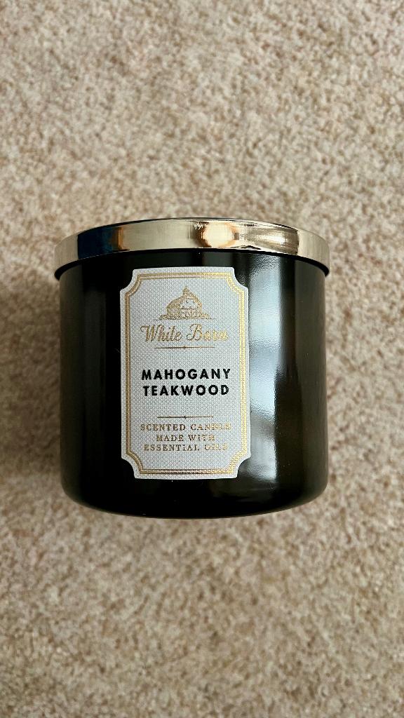 Kaars Bath & Body Works Mahogany Teakwood, Huis en Inrichting, Woonaccessoires | Kandelaars en Kaarsen, Ophalen of Verzenden, Nieuw