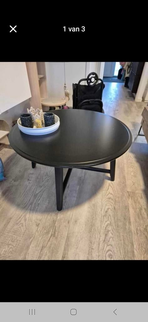 IKEA KRAGSTA Salontafel - Zwart, Rond, Ophalen, Gebruikt, 50 tot 100 cm, Rond