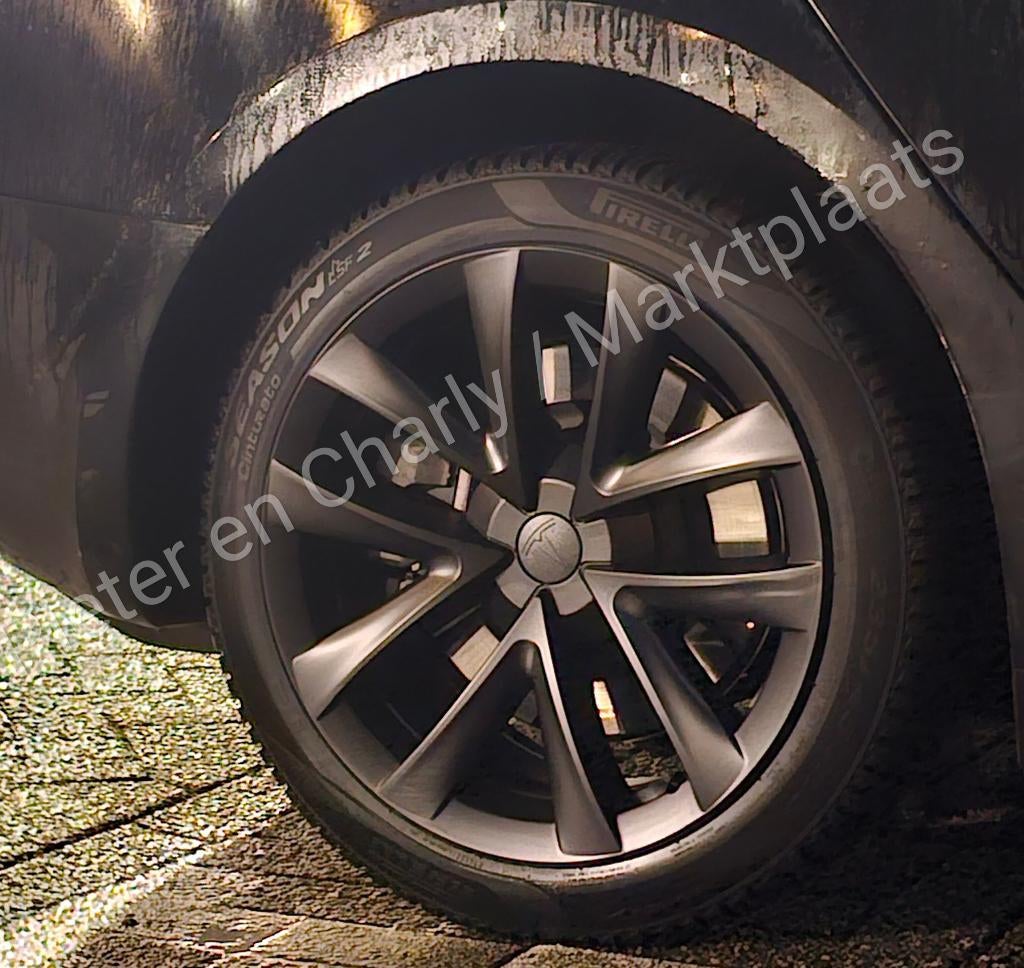 NIEUWE set van 4 zwarte wieldoppen voor de Tesla Model 3, Ophalen of Verzenden, Nieuw