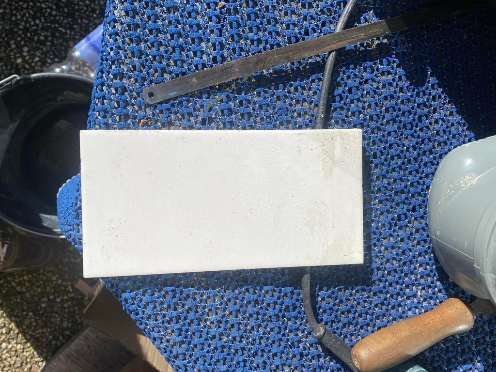 Witte tegel 10x20, Doe-het-zelf en Verbouw, Tegels, Ophalen, Gebruikt, Minder dan 20 cm, 20 tot 40 cm