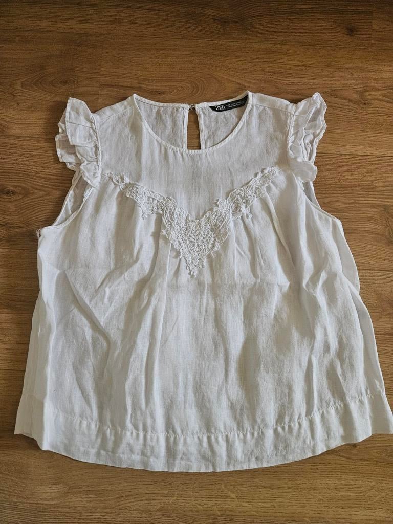 TOP VAN ZARA MAAT S, Ophalen of Verzenden, Zo goed als nieuw, Zonder mouw, Wit